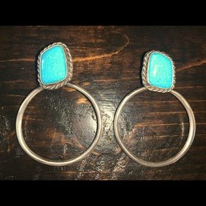 Sterling Authentic Pilot Mountain Turquoise earrings.